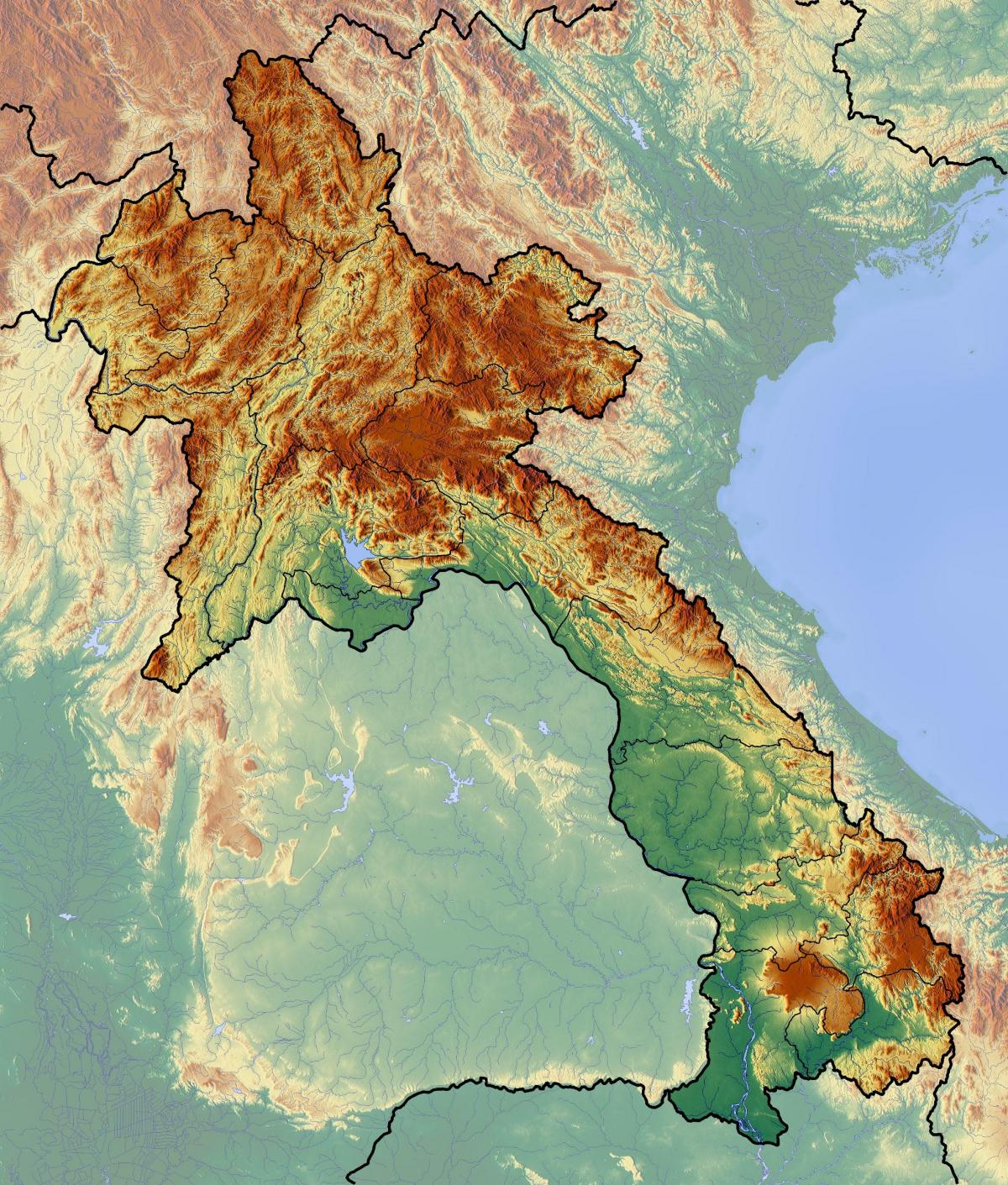 Harta laos topografice