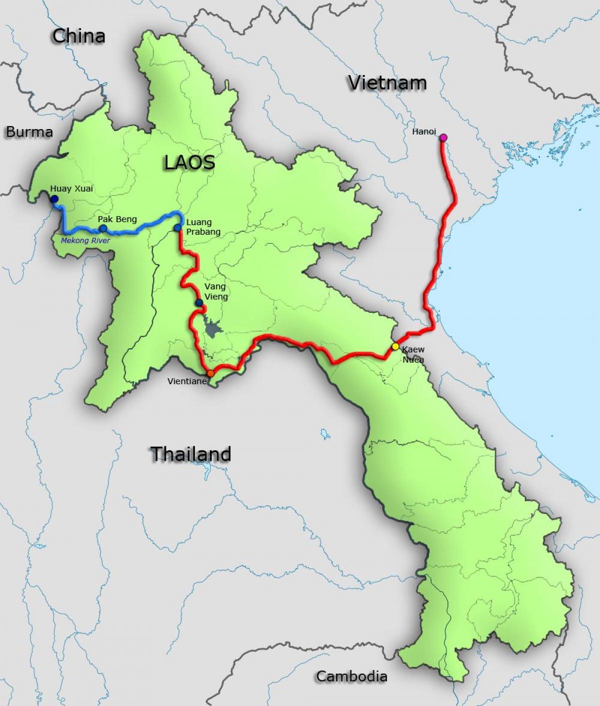 mekong din laos hartă