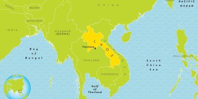Laos localizare pe harta lumii