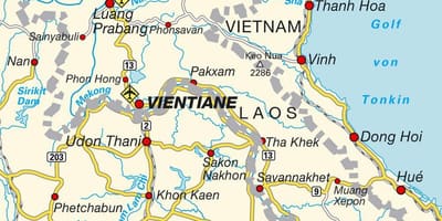 Aeroporturi în laos hartă